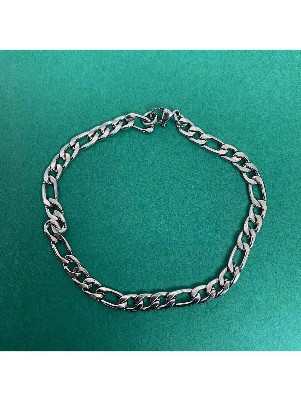 Cyber Vintage y2k 2000s style Figaro Sterling Silver grunge punk Bracelet. 8